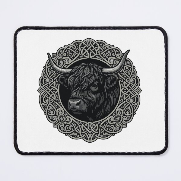 Item preview, Dark Academia Highland Cow Silver Celtic Knot designed and sold by ArcApparel2020.