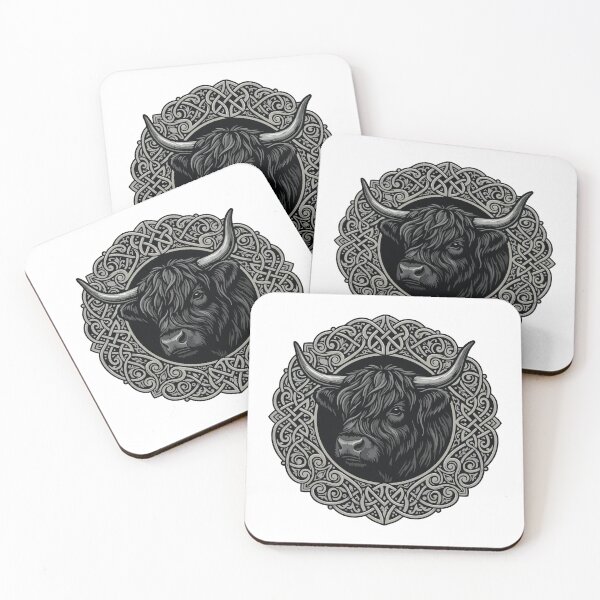 Item preview, Dark Academia Highland Cow Silver Celtic Knot designed and sold by ArcApparel2020.