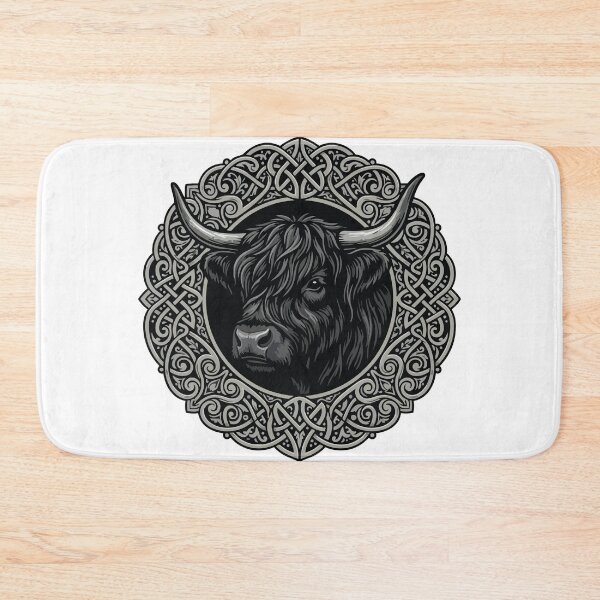 Item preview, Dark Academia Highland Cow Silver Celtic Knot designed and sold by ArcApparel2020.