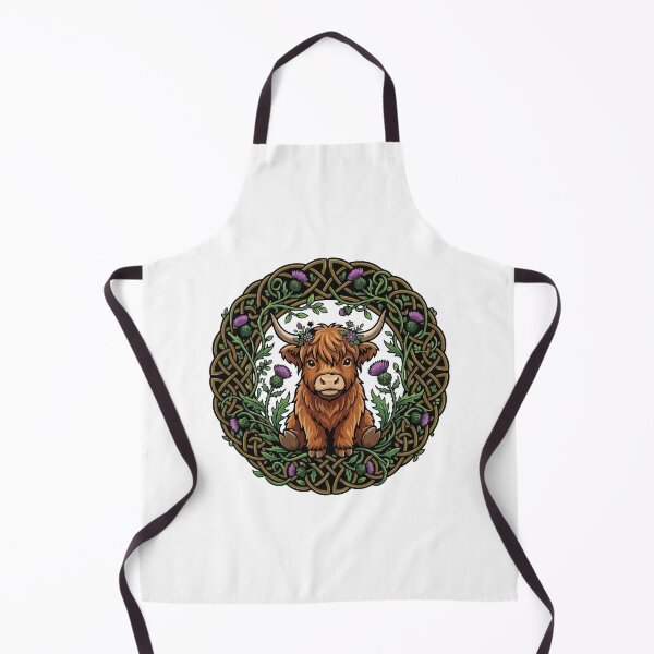 Item preview, Floral Highland Cow Celtic Knot Scottish Thistle designed and sold by ArcApparel2020.
