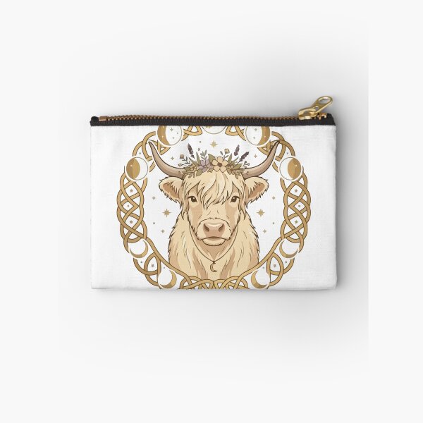 Item preview, Celestial Highland Cow Moon Phase Celtic Knot designed and sold by ArcApparel2020.