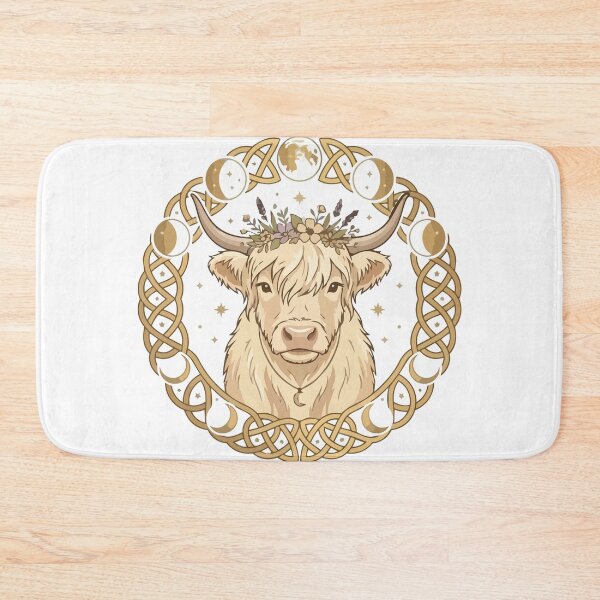Item preview, Celestial Highland Cow Moon Phase Celtic Knot designed and sold by ArcApparel2020.