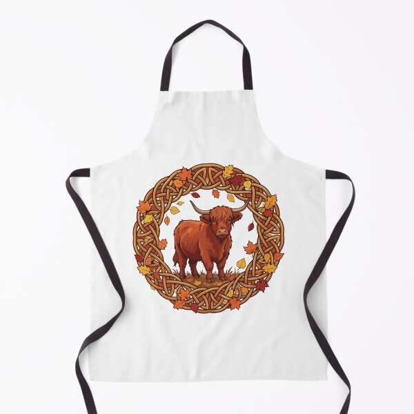 Item preview, Autumn Fall Leaves Highland Cow Celtic Knot designed and sold by ArcApparel2020.
