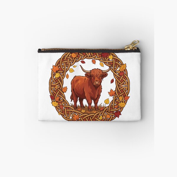 Item preview, Autumn Fall Leaves Highland Cow Celtic Knot designed and sold by ArcApparel2020.