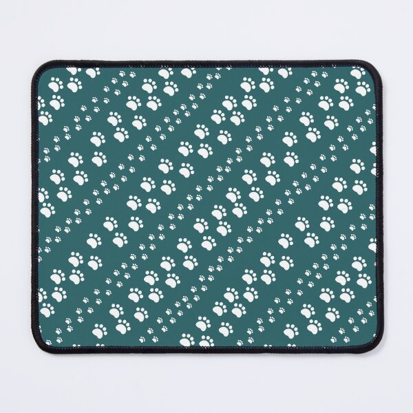 Item preview, White paw prints on teal designed and sold by Celeste Bocchicchio-Chaudhri.