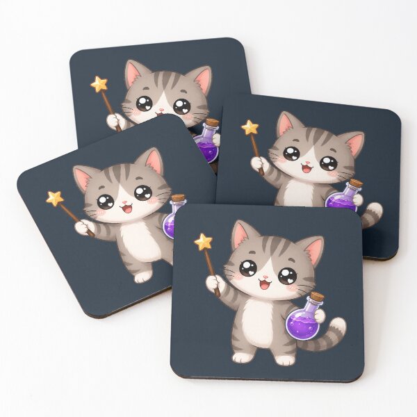 Item preview, Cute Kawaii Wizard Cat With Magic Wand designed and sold by Seculinator.