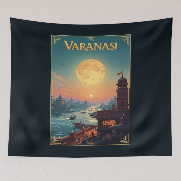 Item preview, Varanasi Vibes  ver 7– Sacred Streets & Timeless Soul | Spiritual India Merch designed and sold by mndesignworx.