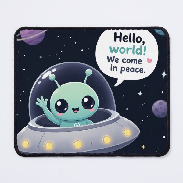 Item preview, Cute Alien Hello World Peace Sticker designed and sold by 0606PM.