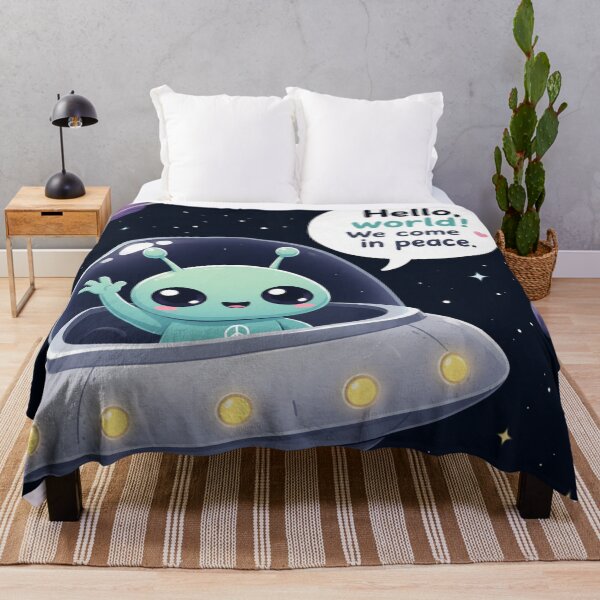 Item preview, Cute Alien Hello World Peace Sticker designed and sold by 0606PM.
