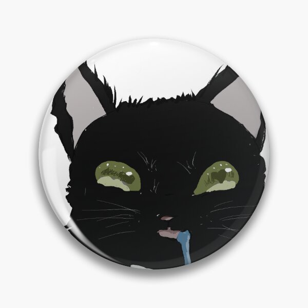 Item preview, Black cat drooling meme designed and sold by MysticRacoon6.