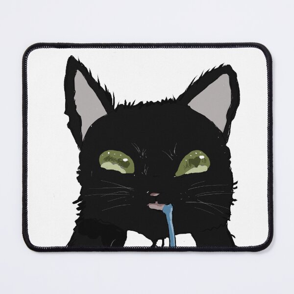 Item preview, Black cat drooling meme designed and sold by MysticRacoon6.
