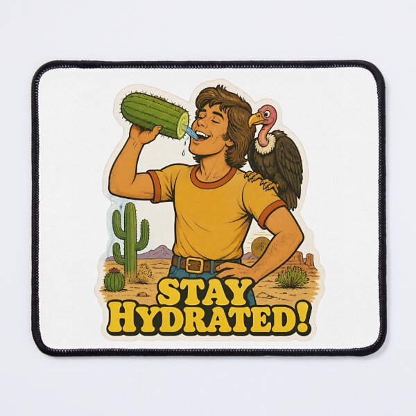 Item preview, Stay Hydrated Cactus Desert Funny Retro 70s Mental Health Survival Vintage Graphic designed and sold by RareVisuals.