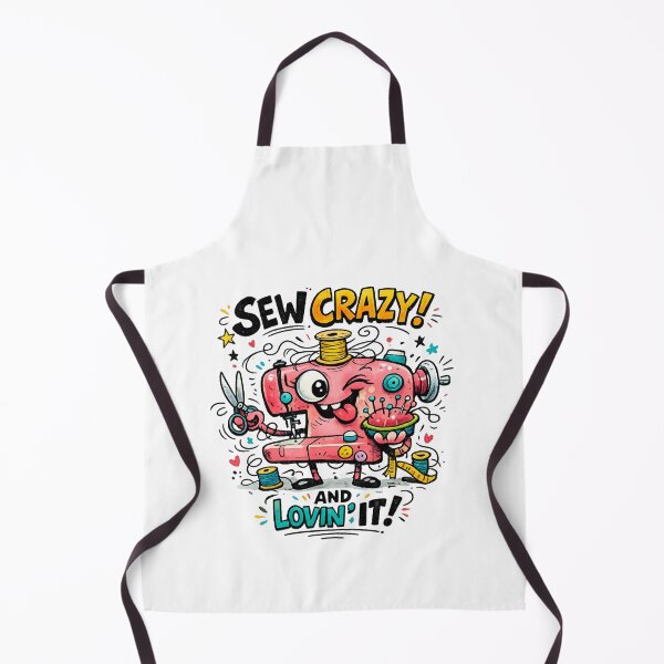 Item preview, Sew Crazy and Lovin' It | Funny Retro Vintage Sewing Cartoon designed and sold by EverStitchStudio ★★★★★.
