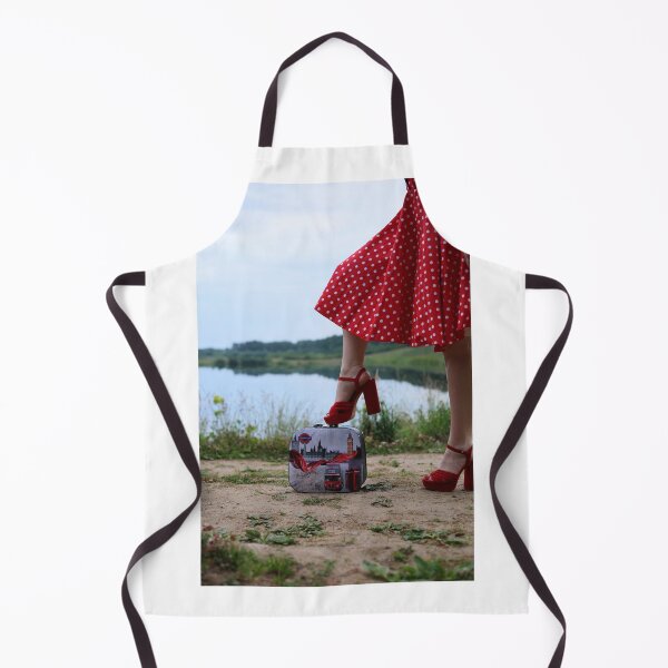 Item preview, Woman in Red Polka Dot Dress Holding Transparent Bag Outdoor Fashion Lifestyle Concept designed and sold by TatinkaArtskill.
