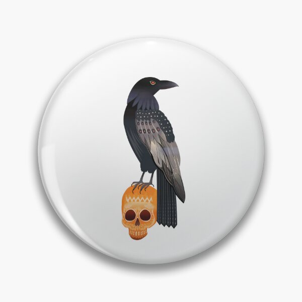Item preview, Scandinavian Folk Art, Raven Standing On a Skull designed and sold by xiao xuans.
