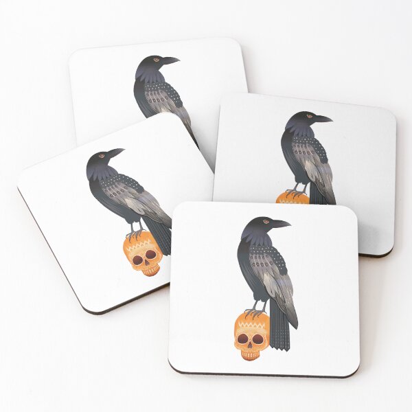 Item preview, Scandinavian Folk Art, Raven Standing On a Skull designed and sold by xiao xuans.