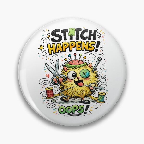 Item preview, Stitch Happens... Oops! | Funny Retro Vintage Sewing Cartoon designed and sold by EverStitchStudio ★★★★★.