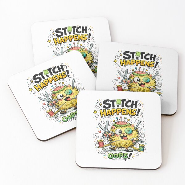 Item preview, Stitch Happens... Oops! | Funny Retro Vintage Sewing Cartoon designed and sold by EverStitchStudio ★★★★★.