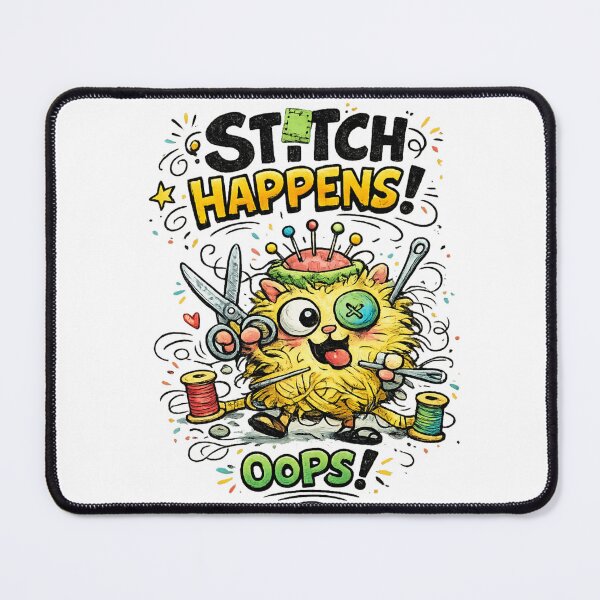 Item preview, Stitch Happens... Oops! | Funny Retro Vintage Sewing Cartoon designed and sold by EverStitchStudio ★★★★★.