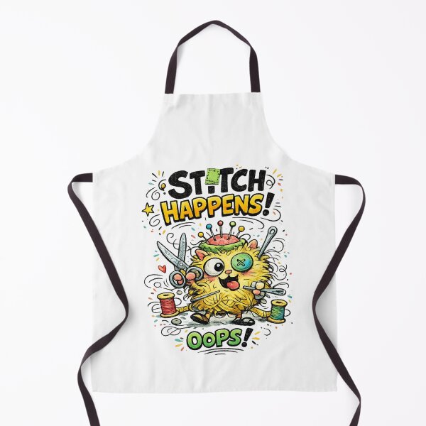 Item preview, Stitch Happens... Oops! | Funny Retro Vintage Sewing Cartoon designed and sold by EverStitchStudio ★★★★★.