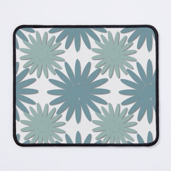 Item preview, Modern Abstract Teal Blue Daisy Floral Motif Pattern designed and sold by WD-Artist.