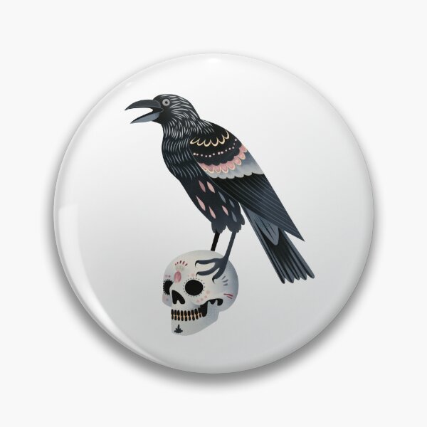 Item preview, Scandinavian Folk Art, Raven Standing On a Skull designed and sold by xiao xuans.