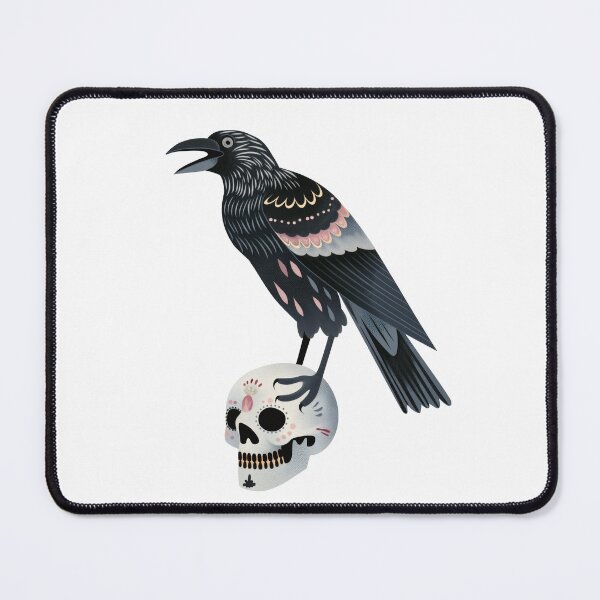 Item preview, Scandinavian Folk Art, Raven Standing On a Skull designed and sold by xiao xuans.