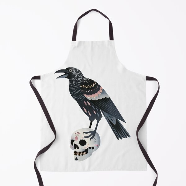 Item preview, Scandinavian Folk Art, Raven Standing On a Skull designed and sold by xiao xuans.