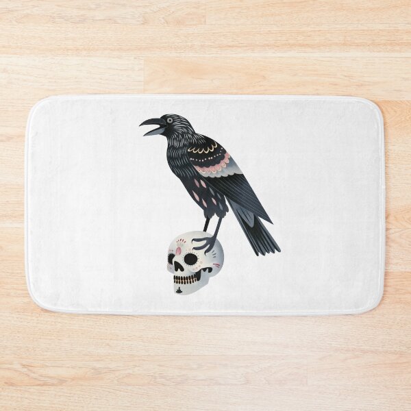 Item preview, Scandinavian Folk Art, Raven Standing On a Skull designed and sold by xiao xuans.
