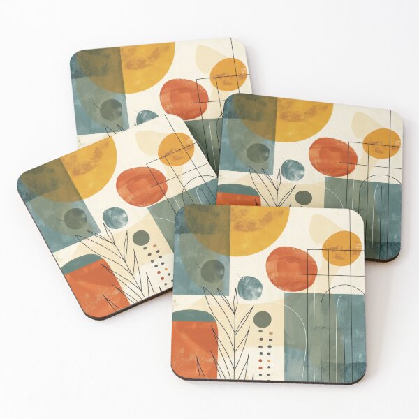 Item preview, Mid-Century Modern Geometric Pattern | Organic Abstract Botanical Shapes | Earthy Minimalist Wall Art  designed and sold by GrinGalore.