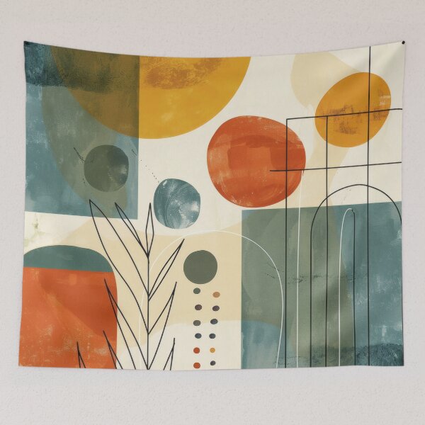 Item preview, Mid-Century Modern Geometric Pattern | Organic Abstract Botanical Shapes | Earthy Minimalist Wall Art  designed and sold by GrinGalore.