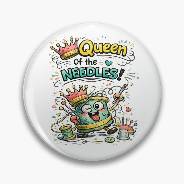 Item preview, Queen of the Needles | Funny Retro Vintage Sewing Cartoon designed and sold by EverStitchStudio ★★★★★.