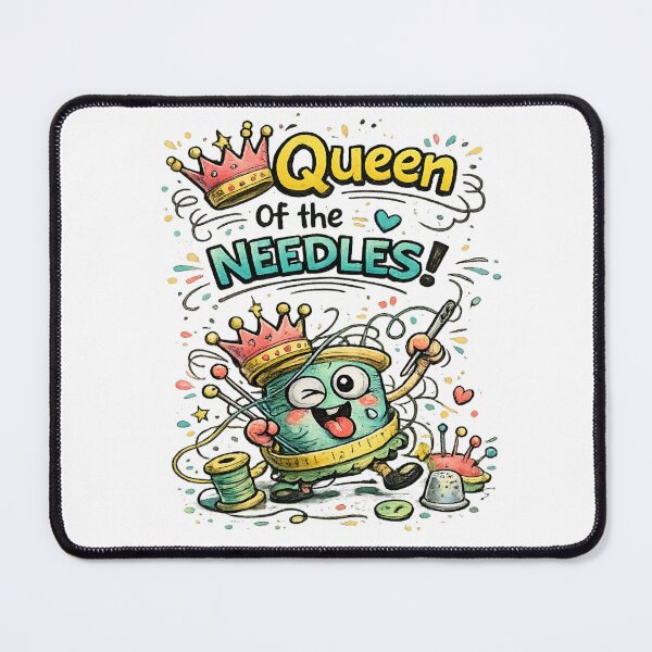 Item preview, Queen of the Needles | Funny Retro Vintage Sewing Cartoon designed and sold by EverStitchStudio ★★★★★.