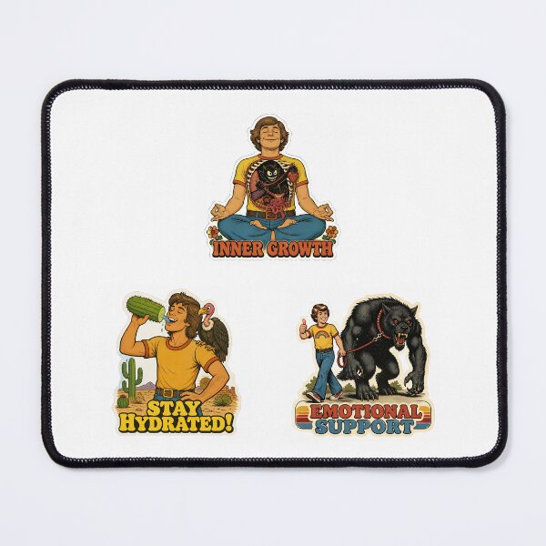 Item preview, Retro Mental Health Sticker Pack Funny 70s Comic Emotional Support Inner Growth Stay Hydrated designed and sold by RareVisuals.