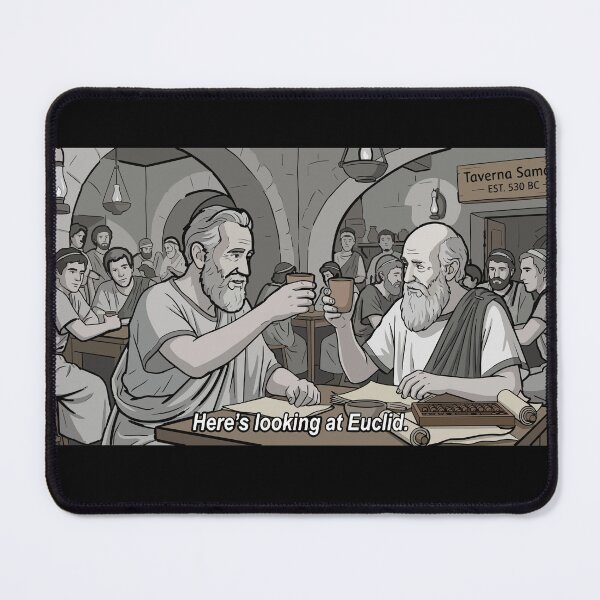 Item preview, Nerdy Here's Looking At Euclid Funny Math Ancient Greece Pun designed and sold by MathWare MathClips.