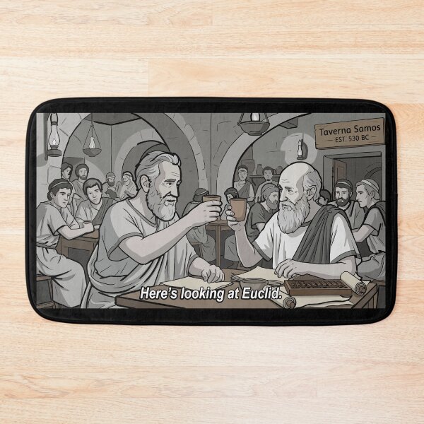 Item preview, Nerdy Here's Looking At Euclid Funny Math Ancient Greece Pun designed and sold by MathWare MathClips.
