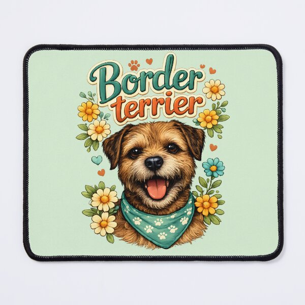 Item preview, Border Terrier Floral Charm – Cute Dog Lover Vintage Style Design designed and sold by blankTeeShirt.