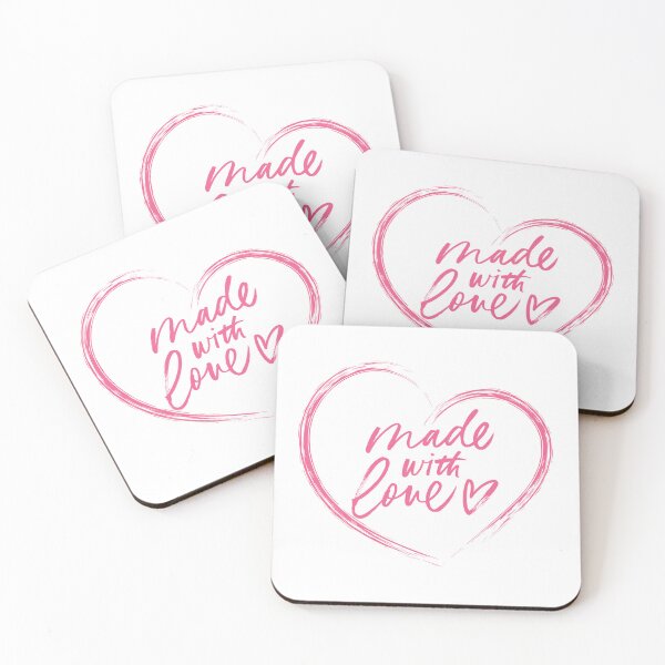 Item preview, Made With Love Pink Heart Cursive Love Design designed and sold by HYPNK.