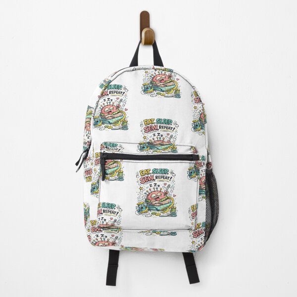 Item preview, Eat. Sleep. Sew. Repeat. | Funny Retro Vintage Sewing Cartoon designed and sold by EverStitchStudio ★★★★★.