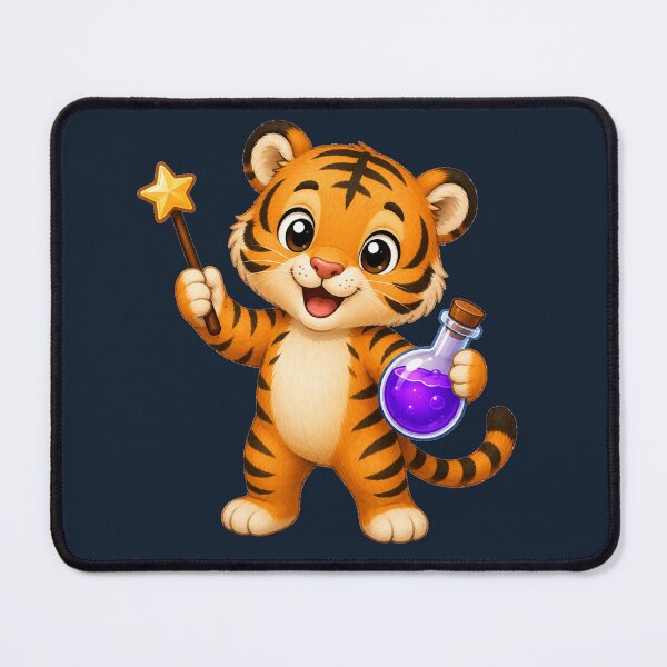 Item preview, Cute Kawaii Wizard Tiger With Magic Wand designed and sold by Seculinator.