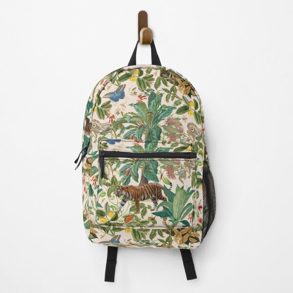 Item preview, Tiger in The Tropical Jungle Vintage Botanical & Animal Illustration Collage designed and sold by CanisArtStudio.