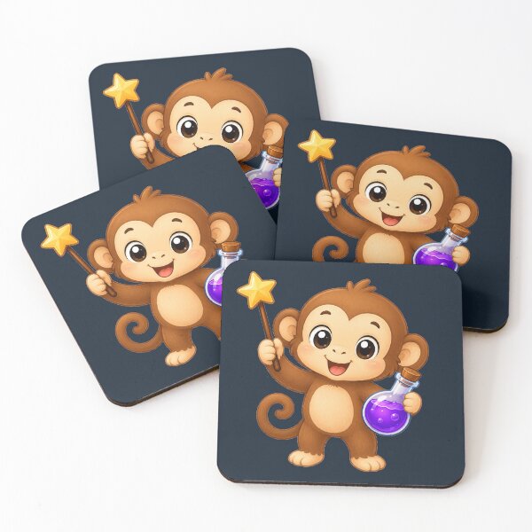 Item preview, Cute Kawaii Wizard Monkey With Magic Wand designed and sold by Seculinator.