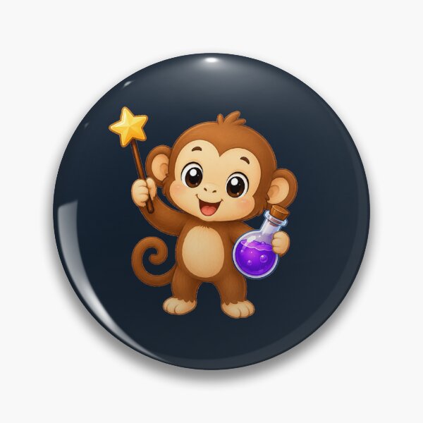 Item preview, Cute Kawaii Wizard Monkey With Magic Wand designed and sold by Seculinator.