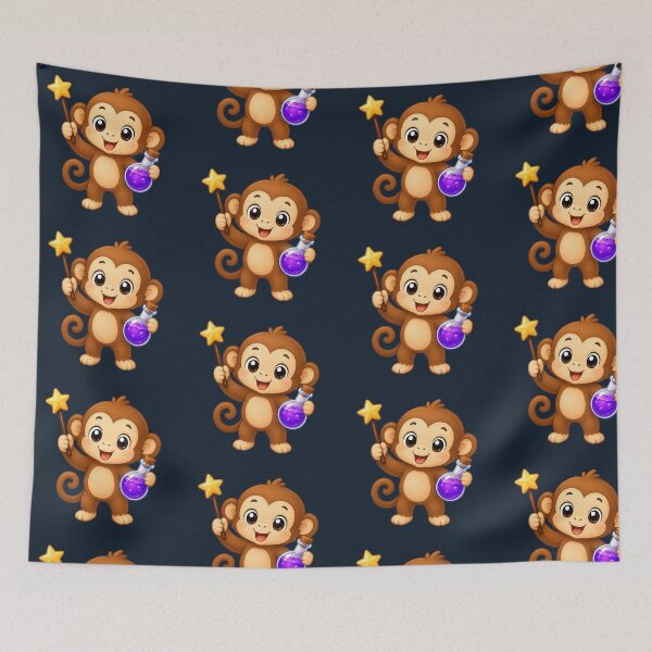 Item preview, Cute Kawaii Wizard Monkey With Magic Wand designed and sold by Seculinator.