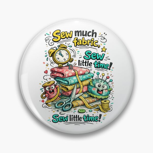 Item preview, Sew Much Fabric, Sew Little Time | Funny Retro Vintage Sewing Cartoon designed and sold by EverStitchStudio ★★★★★.