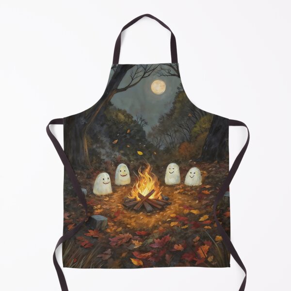 Item preview, Cute Ghosts Campfire Autumn Forest Halloween Graphic designed and sold by DarkHolyQueen.
