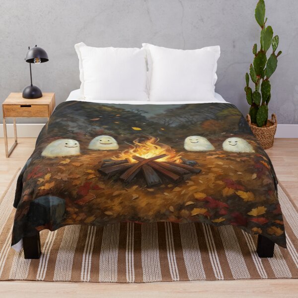 Item preview, Cute Ghosts Campfire Autumn Forest Halloween Graphic designed and sold by DarkHolyQueen.