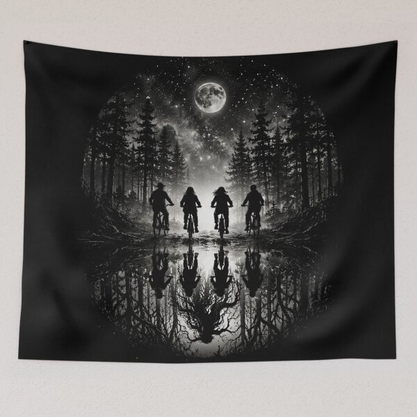 Item preview, Some Nights Stay Forever – Dark Fantasy Forest Bicycle Gothic Aesthetic Art designed and sold by AbstractAuraArt.