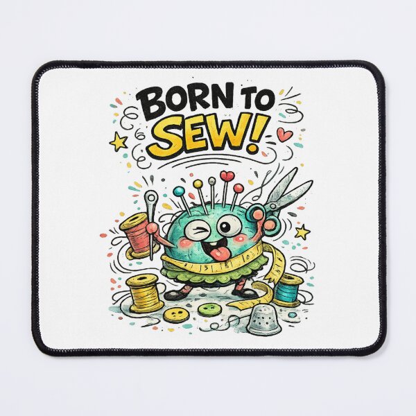 Item preview, Born to Sew | Funny Retro Vintage Sewing Cartoon designed and sold by EverStitchStudio ★★★★★.