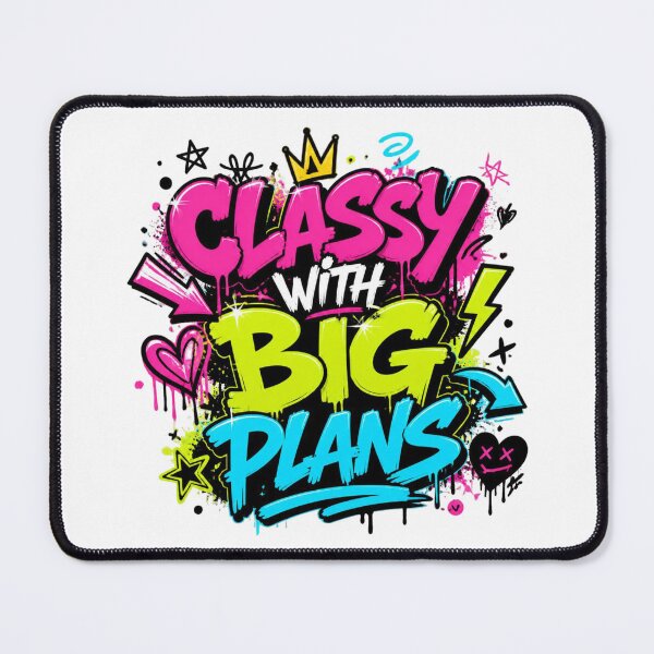 Item preview, Classy With Big Plans Graffiti Typography Sticker. Bold Neon Streetwear Aesthetic Design designed and sold by Aarvya Fashion Club ( A.F.C ).